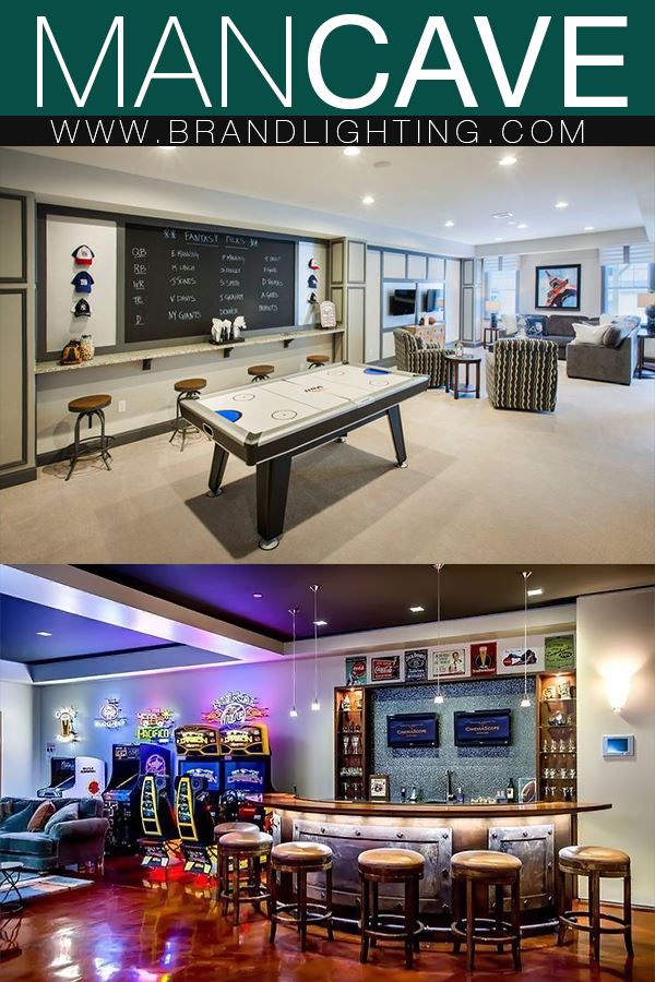 Man cave lighting design decor ideas for your home entertainment game room. Find the best game room lighting at Brand Lighting (888) 991-3610