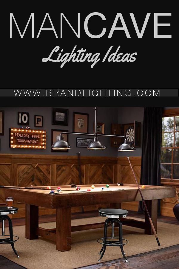 Man cave design for home entertainment game rooms. Find the best game room lighting at Brand Lighting (888) 991-3610